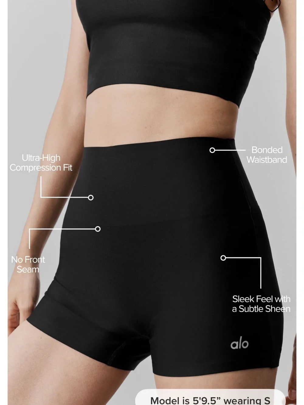 ALO Yoga Black Ultra-High Compression Bike Shorts
